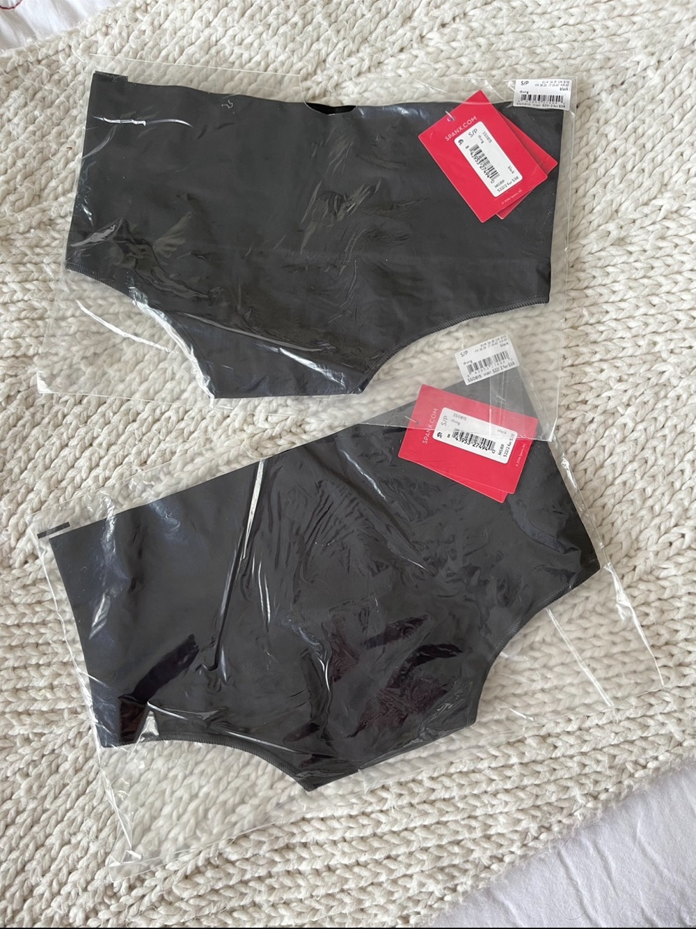 NEW 2 black Spanx small everyday shaping thongs w/ a seamless, breathable design